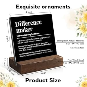 Difference Maker Definition Acrylic Sign with Wooden Stand, Appreciation Gift for Boss Leader Mentor Friend, Retirement Gift for Coworker, Going Away Gift for Colleague, Gift for Team Leader B Difference Maker Definition Acrylic Sign with Wooden Stand Appreciation Gift for Boss Leader Mentor Friend Retirement Gift for Coworker Going Away Gift for Colleague Gift for Team Leader B