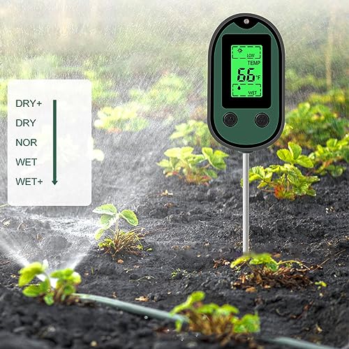Pwshymi PH-Messgerät, Bodenfeuchtigkeitsmessgerät, 215 Mm, Empfindliche Sonde, Umgebungsfeuchtigkeit, 90-Grad-Schwenkkopf für den Außenbereich, für den Garten – Bild 3