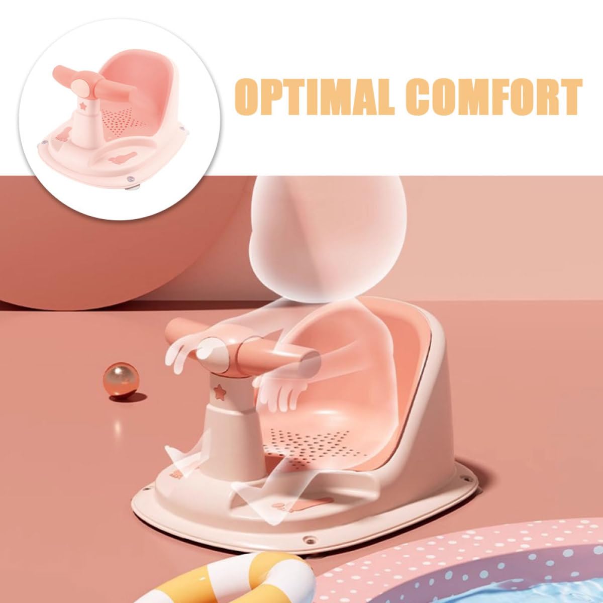 Hohopeti Asiento de Baño para Ñiño Diseño Antideslizante y Material Pp y Tpe, Seguro y Cómodo para Baño en Casa o Apartamento