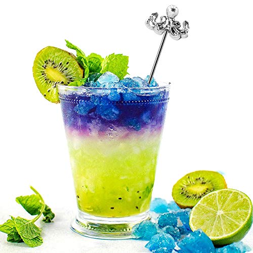 Homestia 6 Pieces Cocktail Stirrers For Drinks Reusable Coffee Stirrers, Vintage Decor Stirring Sticks Metal Stir Sticks For Coffee Bar, Stainless Steel Alcohol Stirrers Swizzle Sticks For Cocktails #TOP3