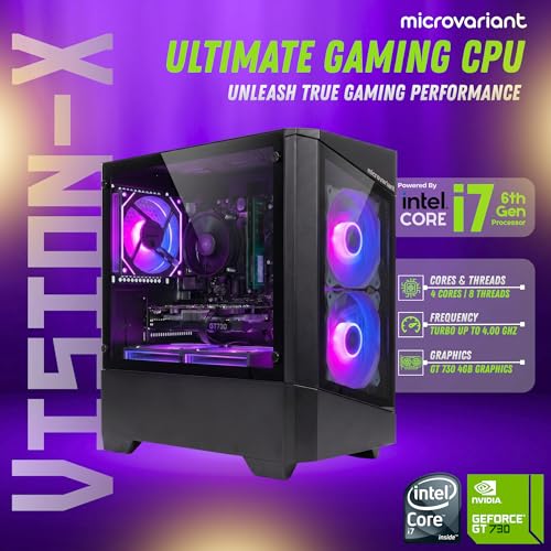 Image of Vision-X Gaming PC | Core I7 6th Gen | GT-730 4GB GPU | 16GB RAM | 512GB NVMe SSD | 5G WiFi+BT Dongle | USB 3.0 /HDMI /VGA Port | Windows 11 Pro | Black
