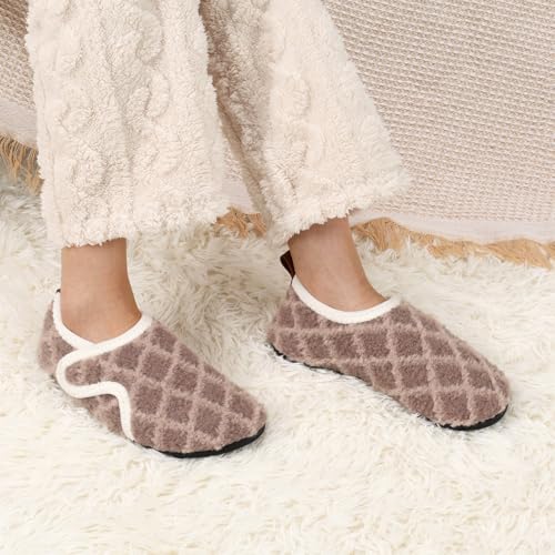 Image of Ibeauti Women Mens House Slippers Lightweight Comfy Barefoot Slipper Socks Rubber Sole House Shoes for Indoor /Outdoor Bedroom Travel