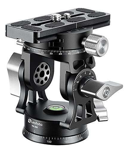 LEOFOTO VH-30R-US Two-Way Tilt Head w Integral Panning Clamp & Handle Arca / RRS Compatible
