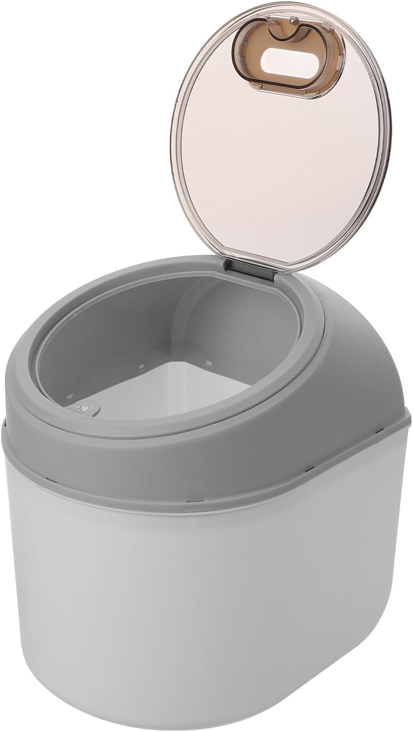 Gatuida Airtight Rice Storage Container 15lb Large Capacity Gray Food Storage Bin with Flip Lid for Kitchen Pantry Organization