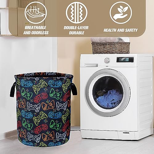 Color Game Machine Laundry Basket Funny Foldable Waterproof Oxford Cloth Tote Bag Laundry Hamper Clothes Storage Bucket Toy Organizer For Bathroom/Laundry Storage/Bedroom Storage Basket 18.9x16.5 Inch by NUTAINLA - Image 8