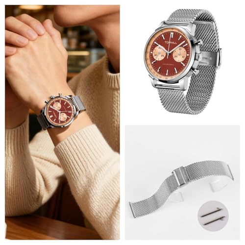 Image of TOPHILL Men Watches Automatic Mechanical Watches - Dive, GMT, Chronograph & Dress Styles | 316L Stainless Steel, Sapphire Crystal, Ceramic Bezel | 5ATM-300M Waterproof with Super Luminous | Classic Business & Sport Casual