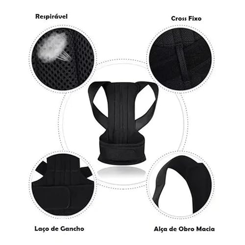 Cinta Postural Corretor de Postura e Lombar Magnético Colete Neoprene (XGG)