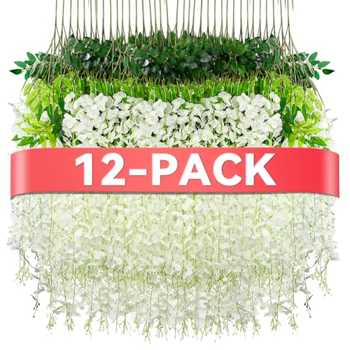 Alotiki Wisteria Hanging Flowers,Fake Hanging Flowers,Wisteria...