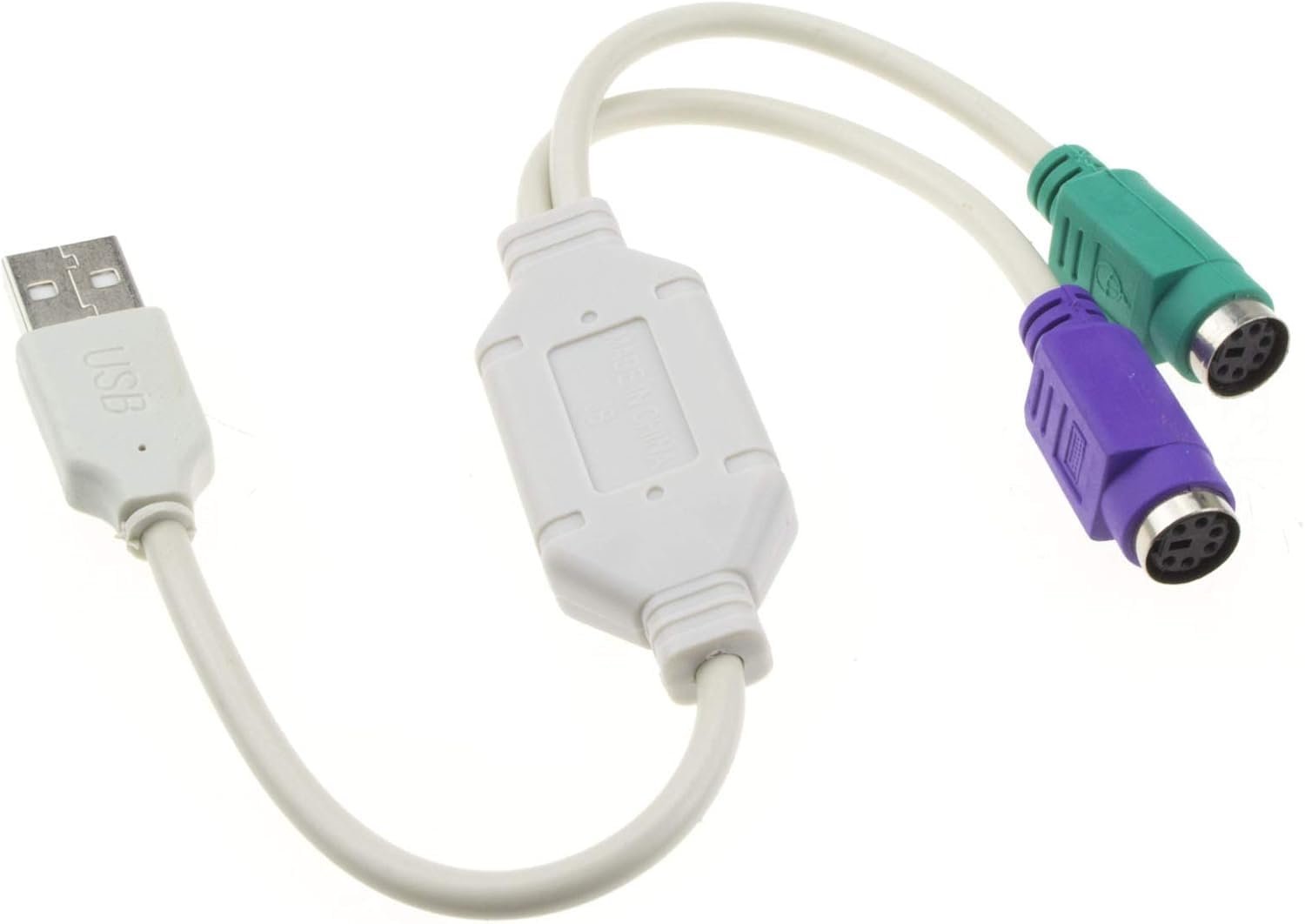 Coverzone USB to PS/2 Adaptör – Çift Girişli Klavye ve Mouse Dönüştürücü | Tak-Çalıştır, Windows/Mac/Linux Uyumlu, USB’den PS/2 Bağlantı Kablosu | Eski Cihazlar İçin Evrensel Adaptör