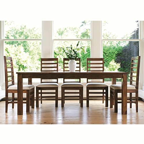 Image of APRODZ Solid Sheesham Wood Dining Table Set of 8 Seater Dinner Dinning Table with 8 Chair for Dining Furniture for Living Room Home Hotel Office Self Assembly (Teak Finish)