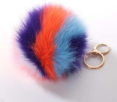 Miniatura 2 de Faux Fox Fur Pom Poms Keychain Purse Fluffy Fur Ball for Womens Bag Pendant
