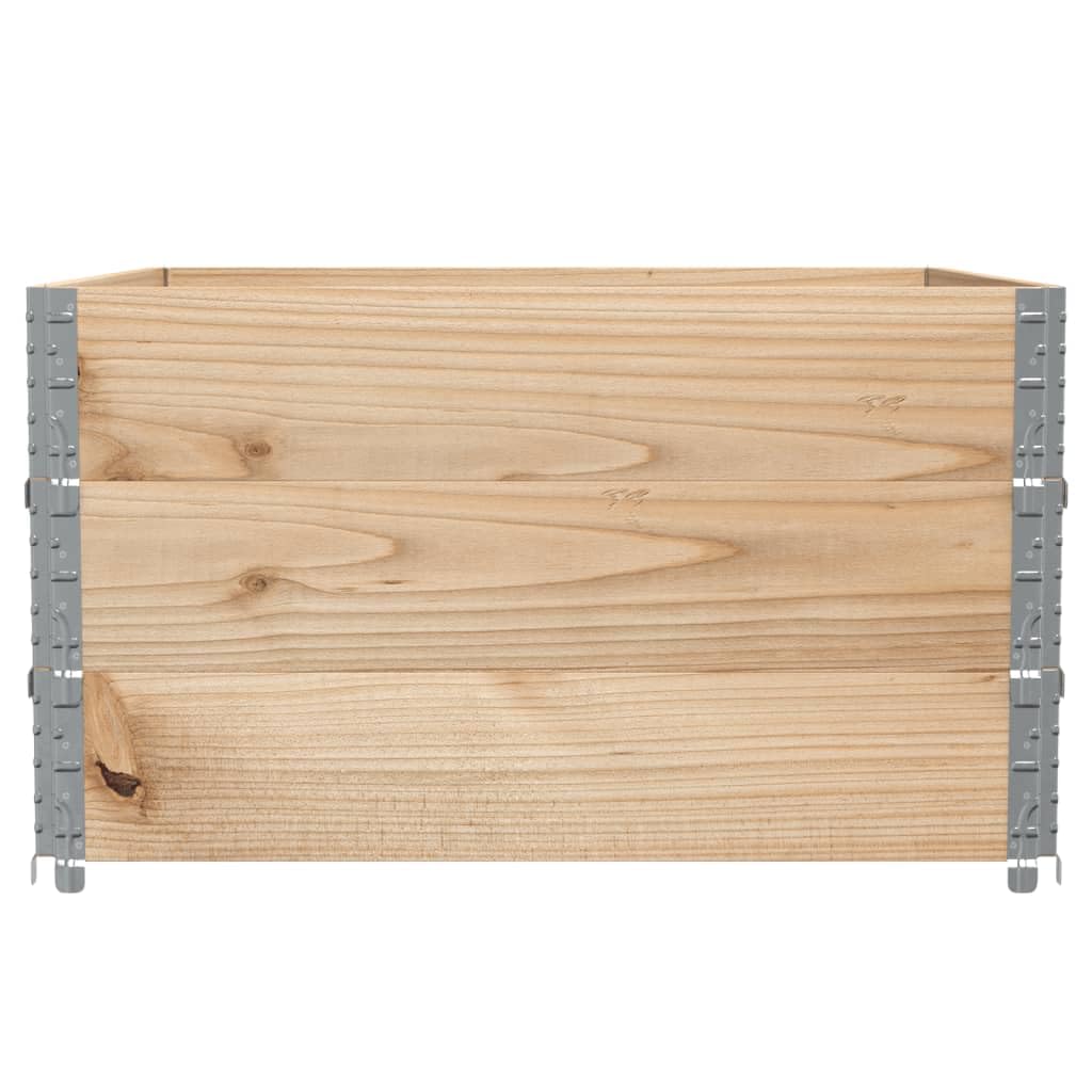 Paletten-Aufsatzrahmen 3 STK. 100x100x60,5 cm Pflanzbereichen aus Holz Pflanzbeet Profi Aufsatzrahmen Hochbeet Hochbeete für Garten Gemüsebeet Kräuterbeet Hellbraun Massives Kiefernholz