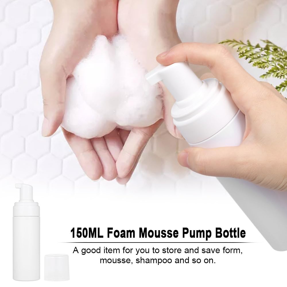 1 flacon en plastique blanc rechargeable pour mousse de savon mousse 150 ml