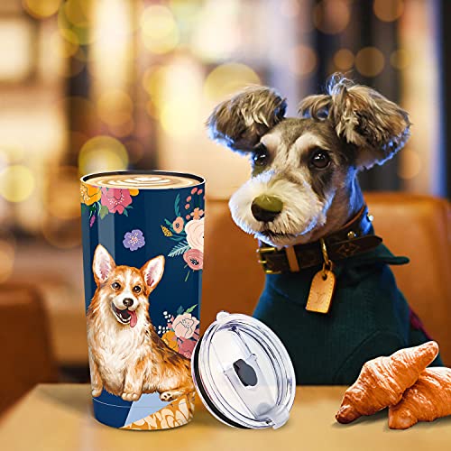 NymphFable Taza de viaje para perro de 20 onzas con pajita y tapa aislada de acero inoxidable de doble pared - Imagen 4