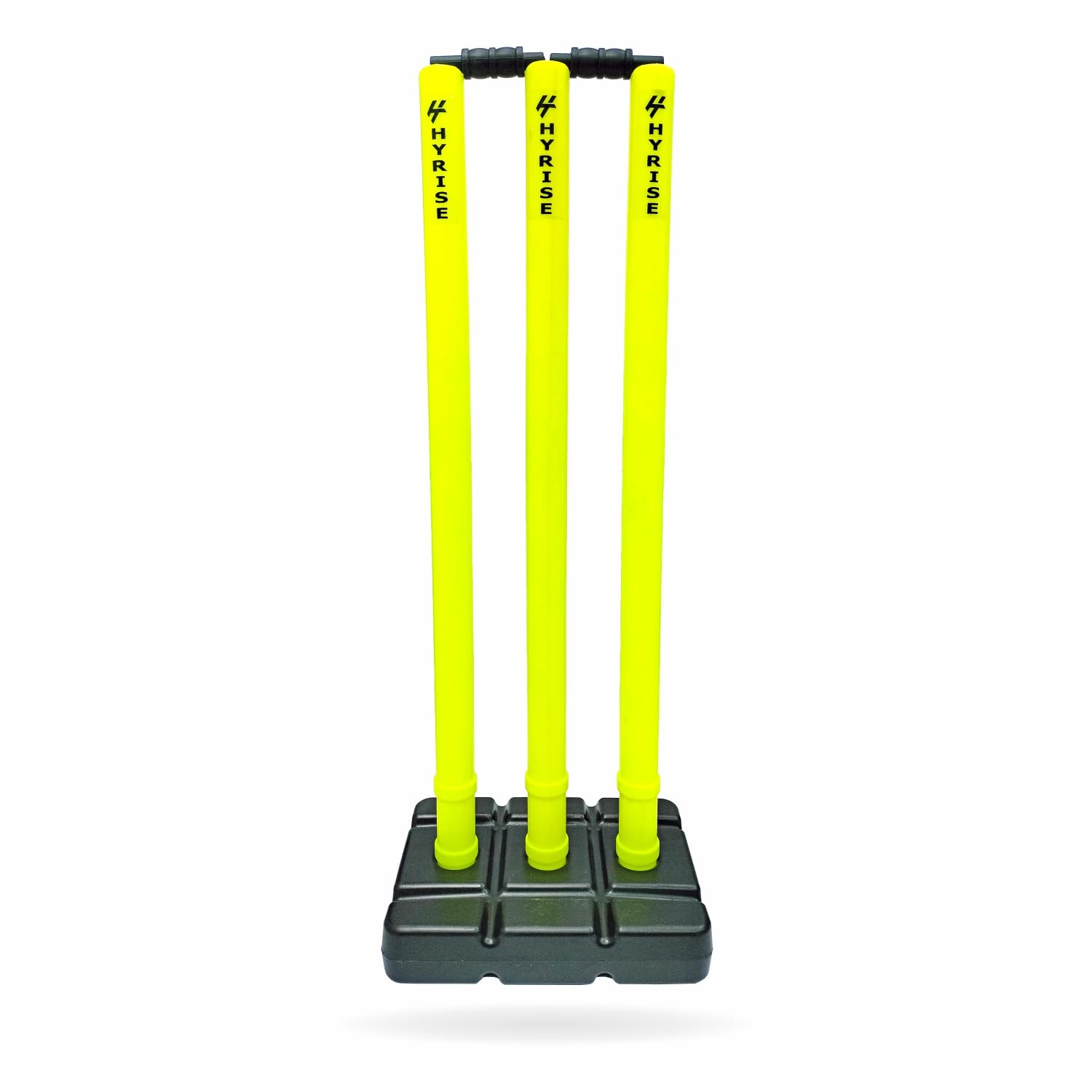 Hyrise Cricket Stumps with Stand Cricket Kit Plastic Wickets for Cricket Standard Wickets for Cricket Ground, Match, Tournament Stump with Stand & Bails (Green - Plastic Wickets Set)