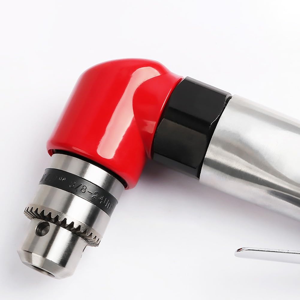 Perceuse pneumatique légère à angle droit avec mandrin de 1,5 à 10 mm, outil pneumatique 1800 tr/min pour percer dans des espaces restreints, 90 PSI