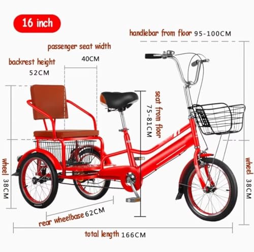 Triciclo para Adultos 20inch con Asiento Trasero miniatura 2