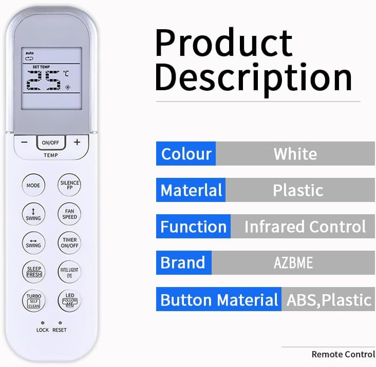 Miniatura 4 de Mando a distancia de repuesto para aire acondicionado Midea AC RG36BBGE RG36FBGEF RG36ABGEF-AR3 RG36BBGCE RG36ABGER RG35BBGCE RG35CBGE RG36BBGE