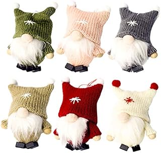 Amosfun Christmas Gnomes Hanging Ornaments for Tree Handmade Swedish Santa Tomte Plush Gnomes Scandinavian Santa Beard Ornaments for Tabletop Christmas Decorations Home Decorations