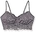 Amazon Brand - Mae Women's Lace Padded Bralette (for A-C cups), Charcoal Grey, Small