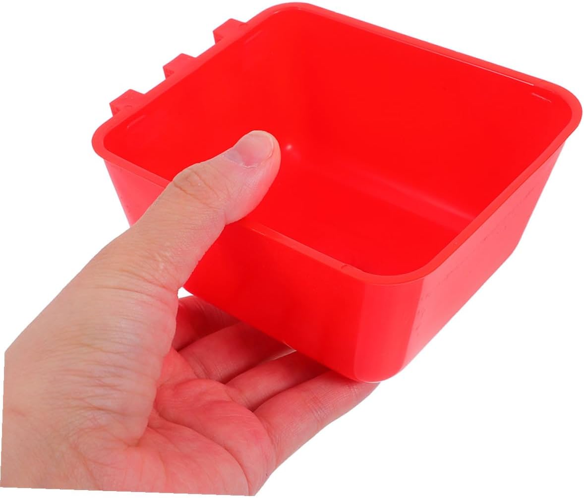 DOITOOL 20pcs Bird Cage Food Bowls and Water Dispensers, Plastic Rectangular Hanging Feeders 12.5x9.5x6cm for Parrots, Lovebirds, Cockatiels, Poultry, and Pigeons