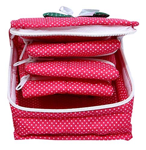 Image of Kuber Industries Cotton Jewellery Pouch Cum Makeup Organiser Kit Set 2 Piece (Pink)