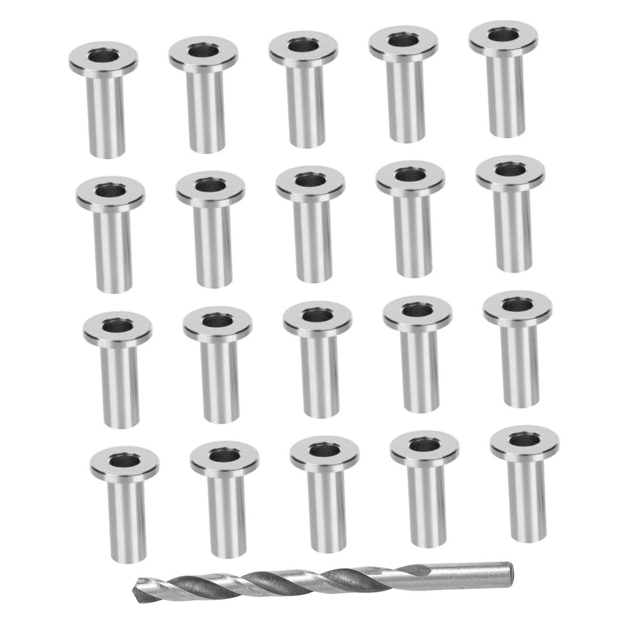 jojofuny 80pcs Cable Protector Sleeves for Deck Railing Includes Drill Bit for Easy Installation for Wood Posts Use