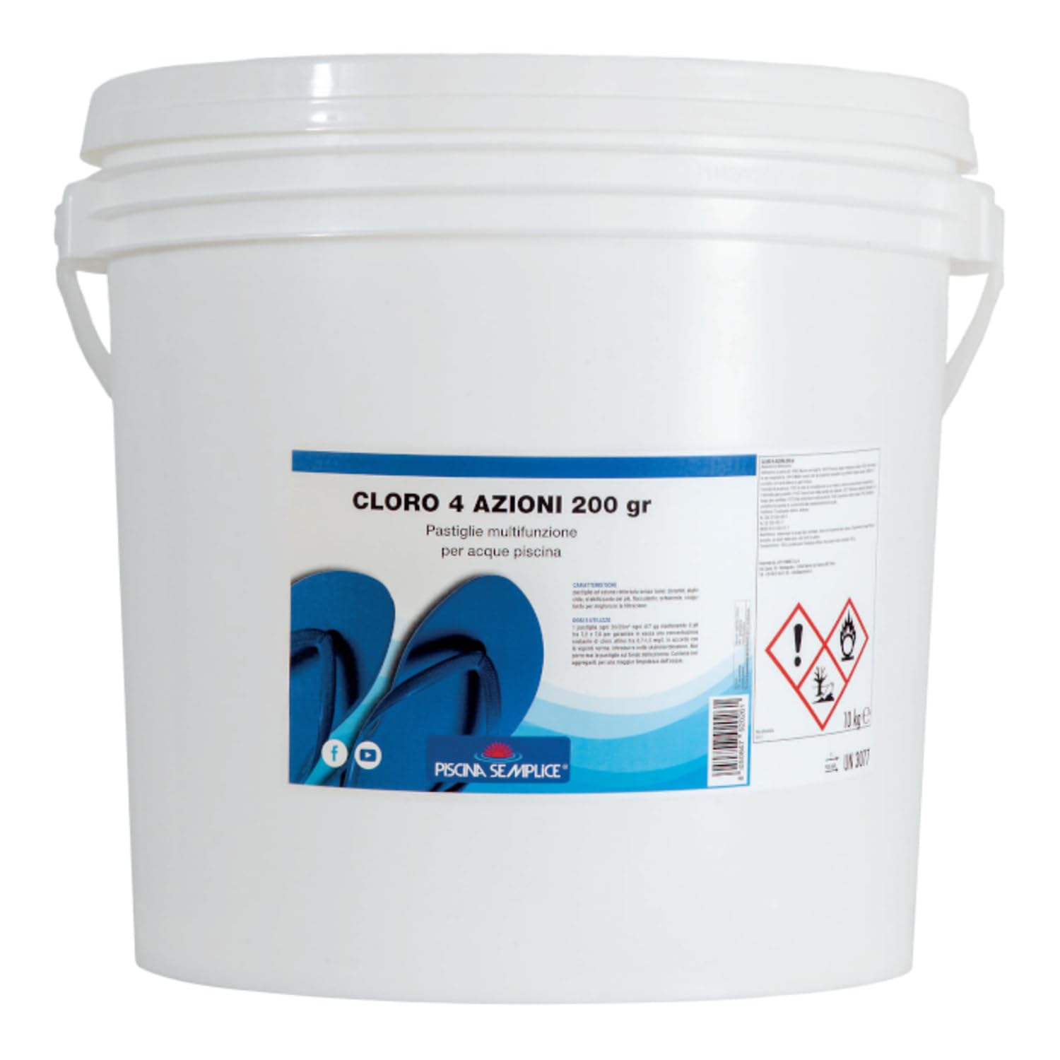 Lapi - 25 Kg Cloro 4 Azioni pastiglie 200gr. Multifunzione nuovo prodotto ex Tripla Azione. Alghicida Clorante Stabilizzante e flocculante A lenta Dissoluzione. Per acqua piscina disinfezione.