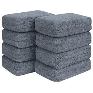 HOMEXCEL Almohadillas aplicadoras de microfibra, esponja de lavado de coche sin arañazos para limpieza, almohadillas aplicadoras de espuma de cera premium para detalles de automóviles, 5 x 3 pulgadas