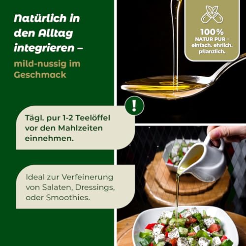 Aura vom Land Solara Vital 2x250ml Set – Exklusive Bio Omega 3-6-9 Öl-Mischung Kaltgepresst –Ausgewogenes Omega 3-6-9 Fettsäureprofil hochdosiert – Premium Speiseöl Vegan - Hergestellt in Bayern