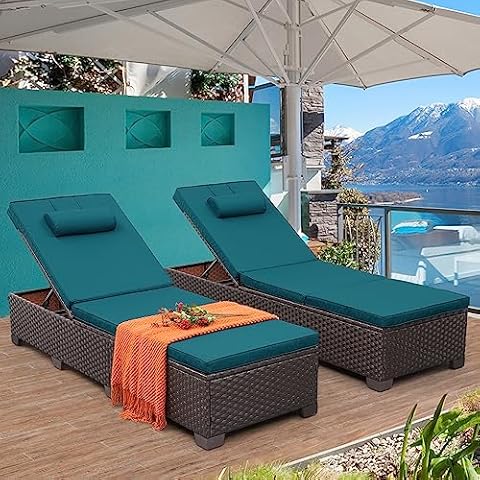 Rattan Star Outdoor Chaise Lounge Set Cover