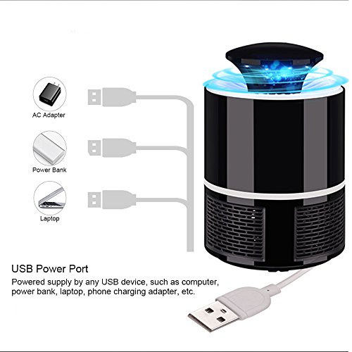 Honorall Lâmpada de Assassino de Mosquito Eletrônica USB Power Anti-Mosquito Fly Inhaler Inseto Mosq