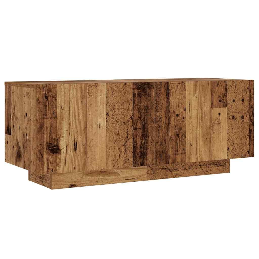 Gecheer TV-Schrank, Holzwerkstoff mit Altholz-Optik, Zwei kombinierbare Einheiten, 100 x 35 x 40 cm, für Wohnzimmer und Media Center