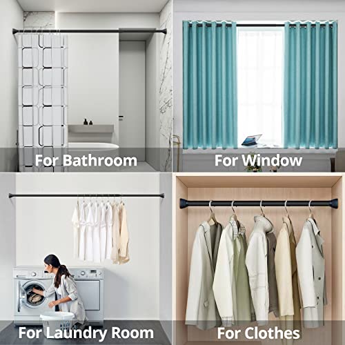 Matte Black Shower Curtain Rod No Drill, 45-72 Inch Adjustable Never Rust Spring Tension Rod Heavy Duty For Shower Stall/Closet/Windows/Rv/Bathroom #TOP4