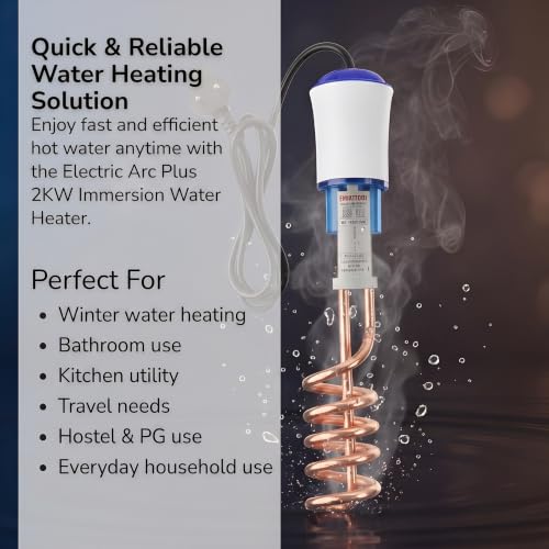 Image of Electric Arc Plus Immersion Heater Rod 2000W | For Bucket Water Heating Only | ISI Certified | Shock Proof | Copper Element | Safe & Fast Heating