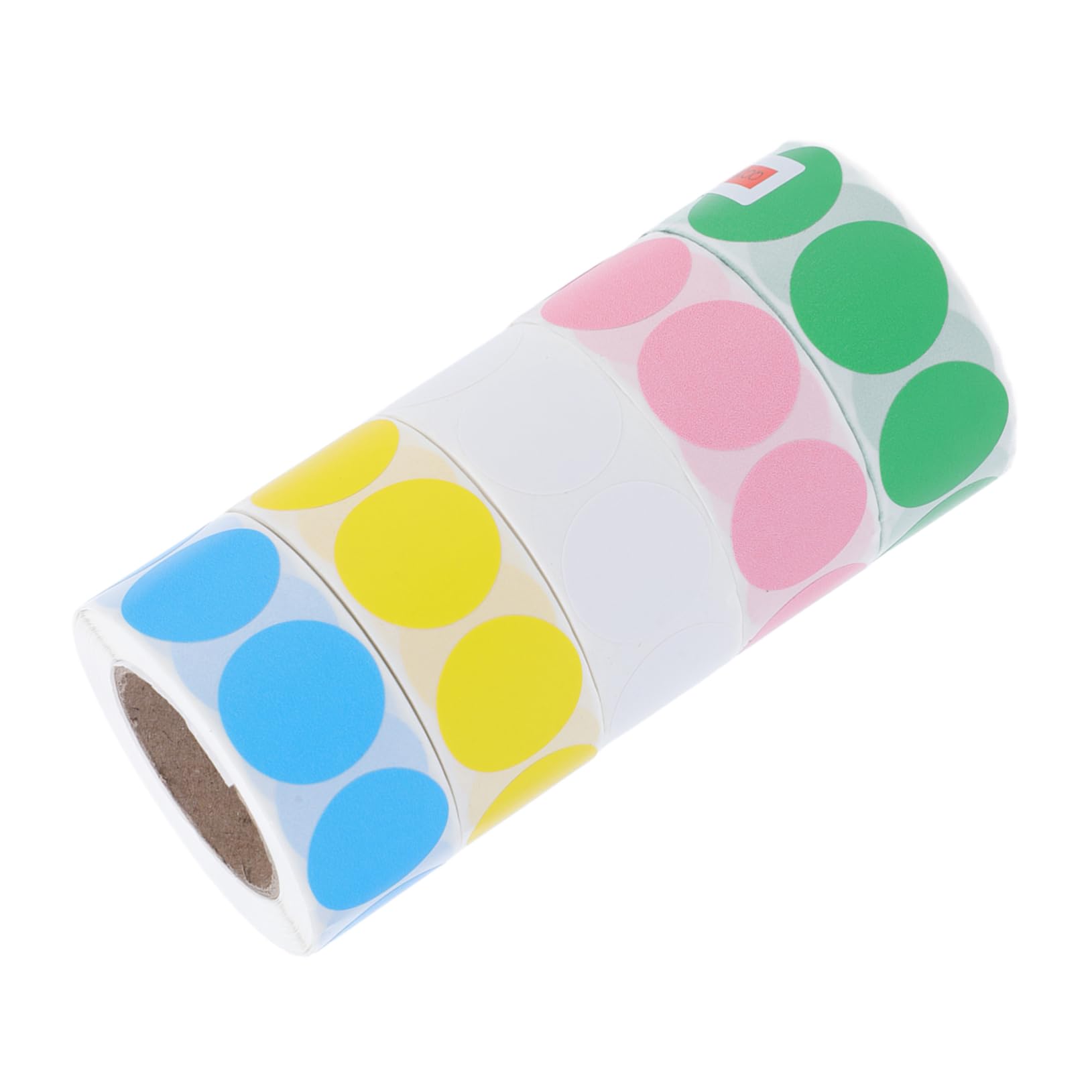 15 Etichette Rotonde Autoadesive Colorate Piccole Stickers Punti Termiche Resistenti per Organizzazione Scuola Ufficio Bianco Giallo Rosa
