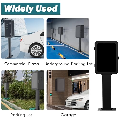 Estación de carga de vehículos eléctricos con bloqueo, soporte de cable seguro para uso en interiores y exteriores, ideal para apartamentos y estacionamientos