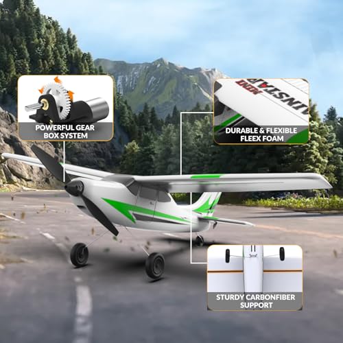volantexrc RC Plane, Sport Cub S2 3CH Remote Control Plane with Propeller Saver and Xpilot Stabilization System, Ready-to-Fly, 2.4GHZ RC Airplane for Adults, Beginner (Green) - Image 7