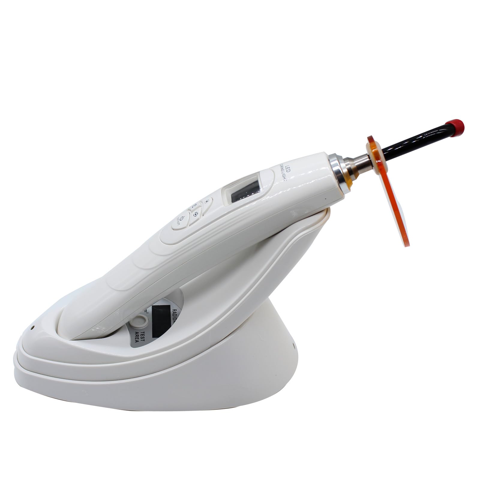 Dental Led Curing Light Lamp – Intensità Della Luce Regolabile In Tre Livelli, 6 Secondi, Con Batteria e Stazione Di Ricarica a Batteria, Dentista, Polimerizzazione, Lampada Da 1800 Mw (Bianco)