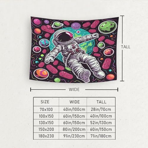 Couverture murale 3D astronaute en polyester doux pour salon, 180x230 cm - 6