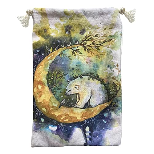 Xiaoqiu 2 Pcs Wächter der Liebe Tarot Tasche | 14x22cm Tarot Kordelzug Aufbewahrungstasche,Tarotkarten-Aufbewahrungstasche & Würfeltasche für Schmuck, Münzen, Zubehör, Reisegeschenktasche Cover