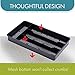 Dial Industries Small Cutlery, Utensil, Silverware Kitchen Drawer Organizer Tray, Black