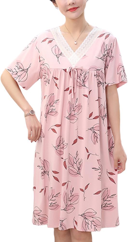 MISSMAO Camicia Da Notte Donna Senza Maniche – Pigiama Corto Estivo In Misto Cotone, Vintage Floreale Per Relax E Casa