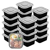 HNXAZG 20 Pack 27oz Disposable Thick Plastic Meal Prep Containers with Lids, Disposable Square Food