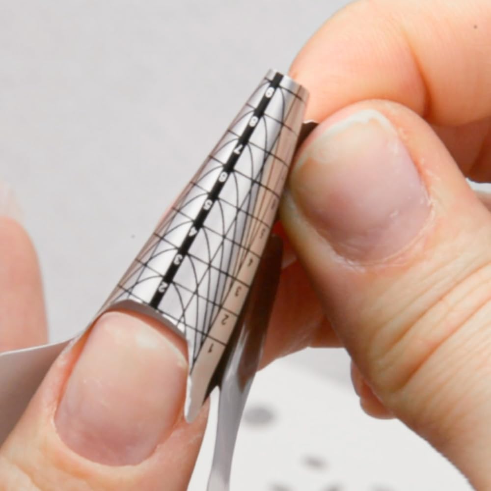 Cartine Alluminio Per Allungamento Su Unghie Naturali, Nail Form Dotate Di Millimetraggio Per Gel E Ricostruzione Manicure (Classic)