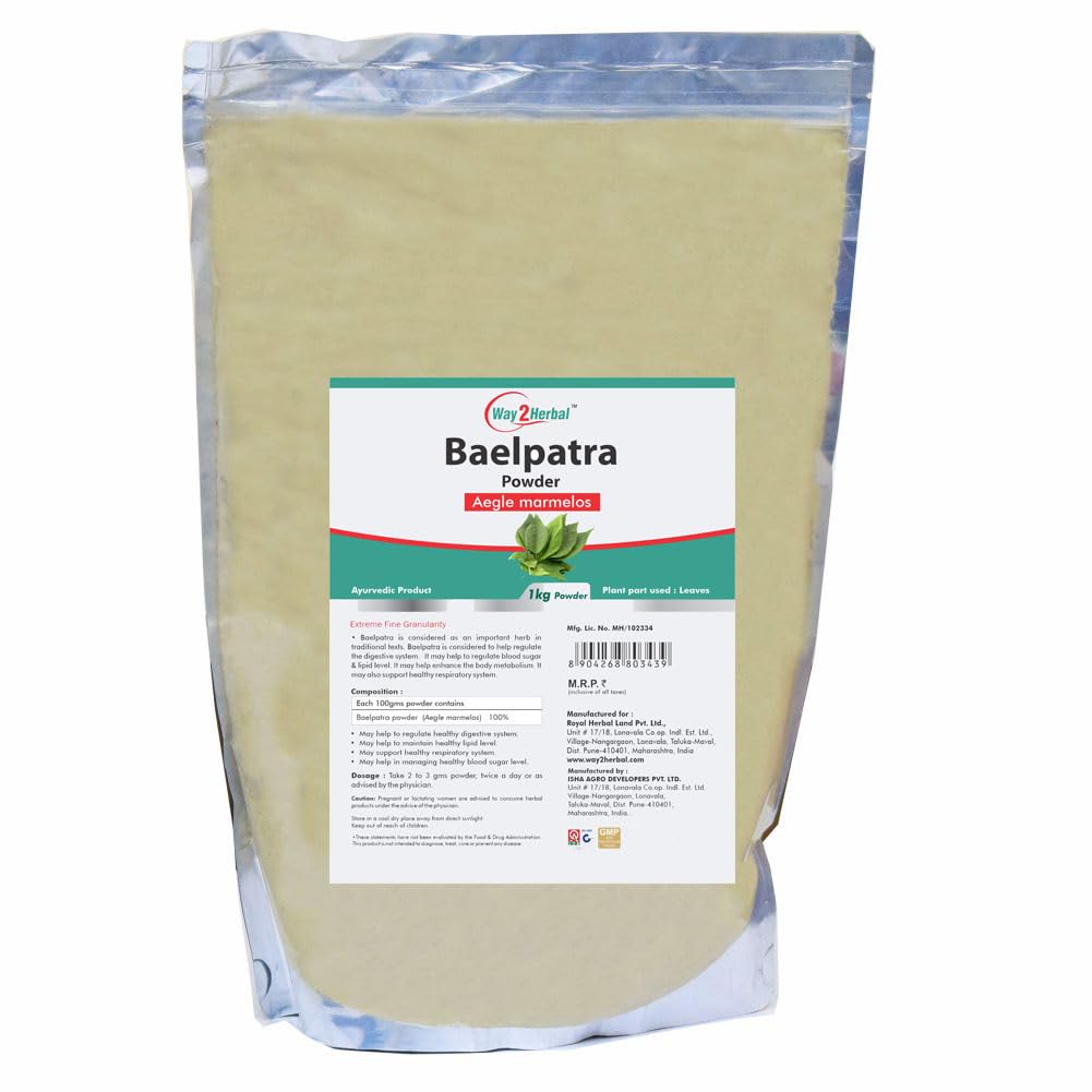 Way2Herbal Baelpatra Powder | Bael Leaves Powder | Aegle Marmelos (1 Kg Pack of 1) (B06XCWGV75) Amazon Price History, Amazon Price Tracker