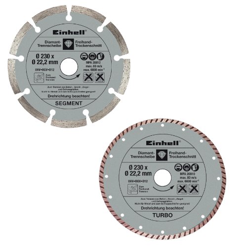 Einhell 4440333 Set 2 Dischi Diamantati, 230 mm, 2 Dischi 230 mm