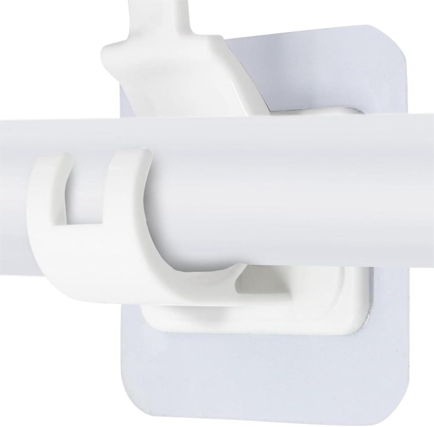 16Pcs Curtain Rod Brackets, White, for Bathroom Home Kitchen | No Drill, Nail Free, Self Adhesive, Adjustable