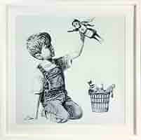 肉筆☆油絵☆700ミリ①『game changer』/Banksy/模写 肉筆☆油絵☆700ミリ①『game changer』/Banksy/模写
