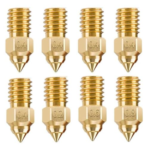 HysiPrui 3D�v�����^�[���o�@�m�Y���L�b�g - 0.4mm�^�J�m�Y��5�� + 0.2mm1��+0.6mm1��+0.8mm1�� �����ϐ� �ϖ��Ր� Creality Ender 3 V3 SE/Ender 5 S1/Ender 7�p